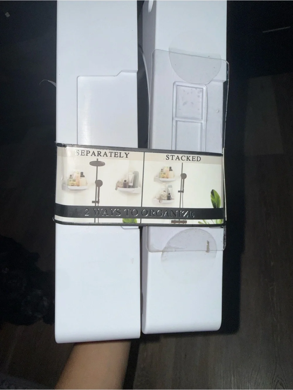 Aura White Rotating Corner Shower Caddy - 2 Pack